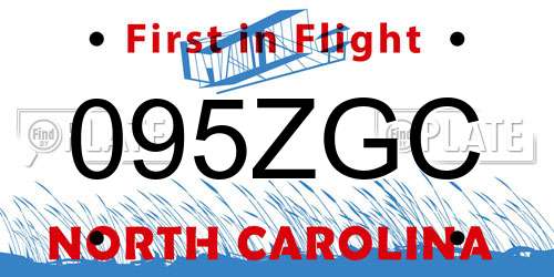 095ZGC North Carolina License Plate