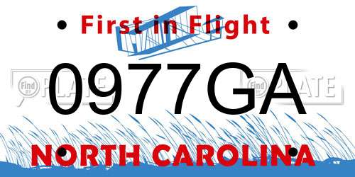 0977GA North Carolina License Plate