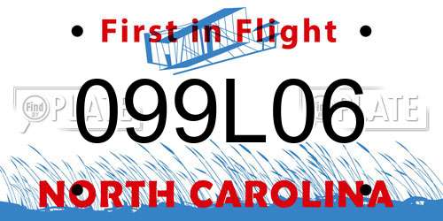 099L06 North Carolina License Plate