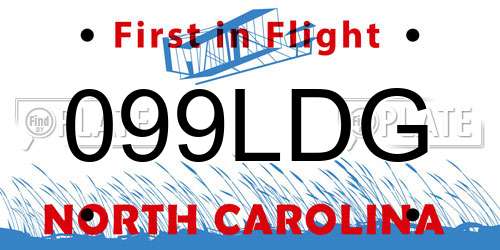 099LDG North Carolina License Plate