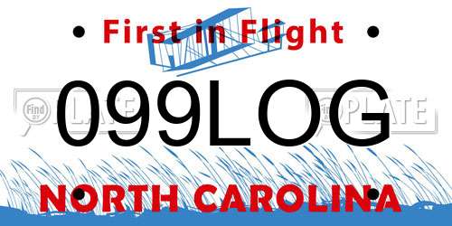 099LOG North Carolina License Plate