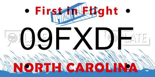 09FXDF North Carolina License Plate