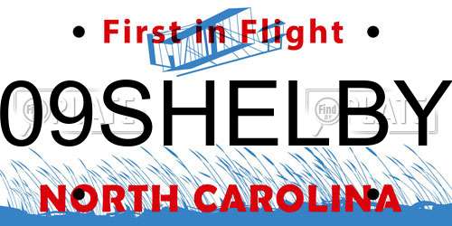 09SHELBY North Carolina License Plate