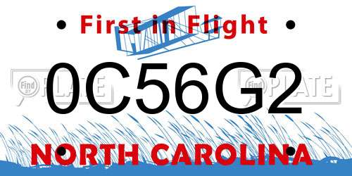 0C56G2 North Carolina License Plate
