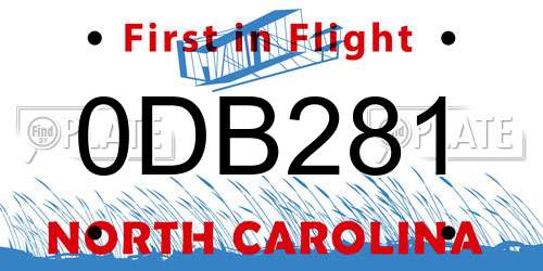 0DB281 North Carolina License Plate