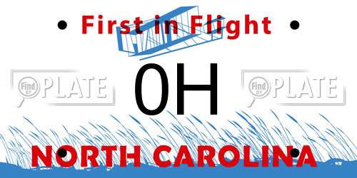 0H North Carolina License Plate