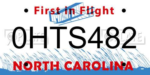 0HTS482 North Carolina License Plate