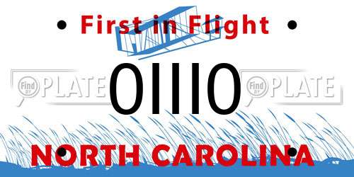 0III0 North Carolina License Plate