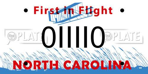 0IIII0 North Carolina License Plate