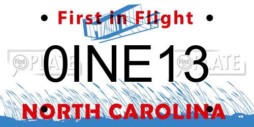 0INE13 North Carolina License Plate