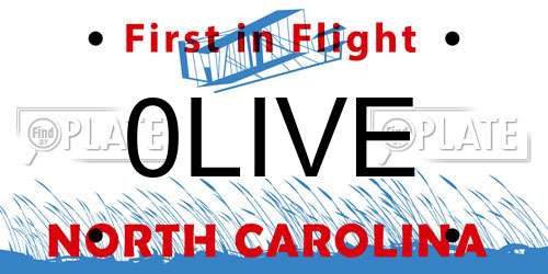 0LIVE North Carolina License Plate