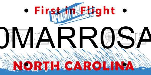 0MARR0SA North Carolina License Plate