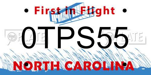 0TPS55 North Carolina License Plate