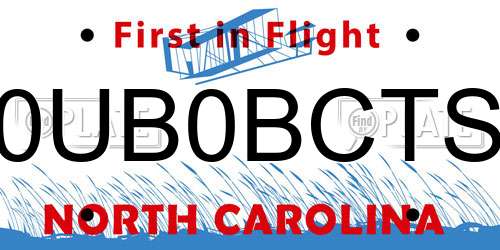 0UB0BCTS North Carolina License Plate