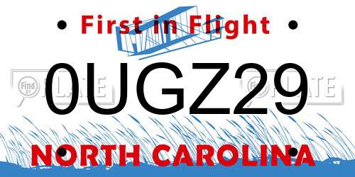 0UGZ29 North Carolina License Plate