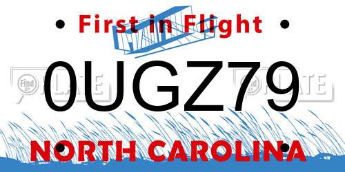 0UGZ79 North Carolina License Plate