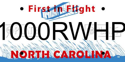 1000RWHP North Carolina License Plate