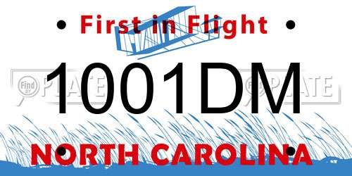 1001DM North Carolina License Plate