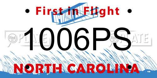 1006PS North Carolina License Plate