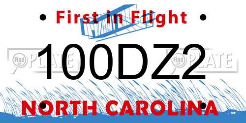 100DZ2 North Carolina License Plate