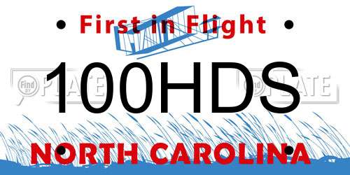 100HDS North Carolina License Plate