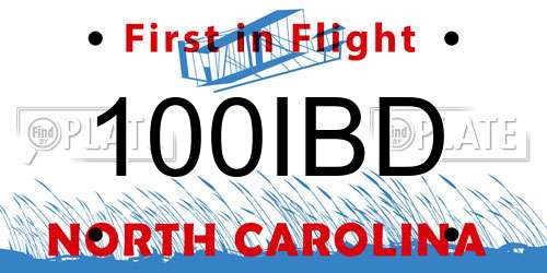 100IBD North Carolina License Plate
