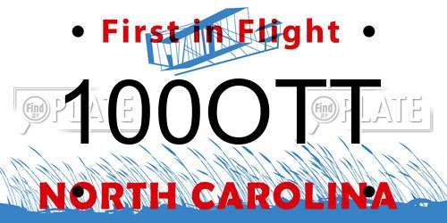 100OTT North Carolina License Plate