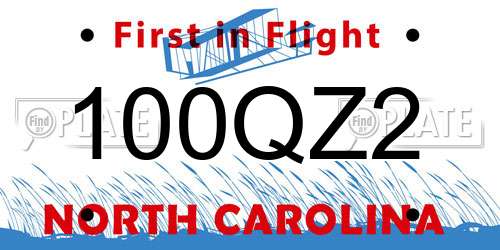 100QZ2 North Carolina License Plate