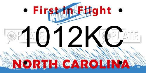 1012KC North Carolina License Plate