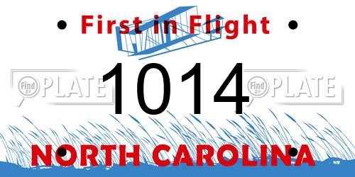 1014 North Carolina License Plate