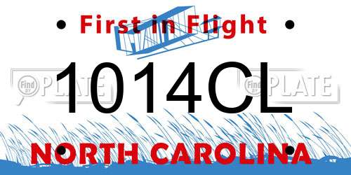 1014CL North Carolina License Plate