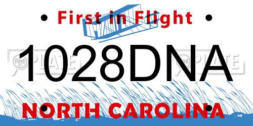 1028DNA North Carolina License Plate