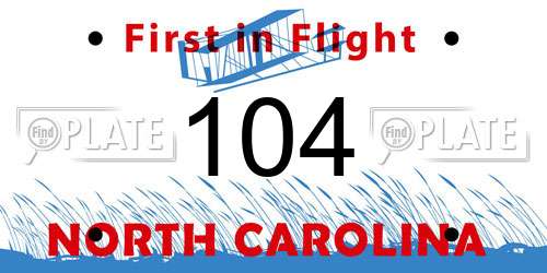 104 North Carolina License Plate