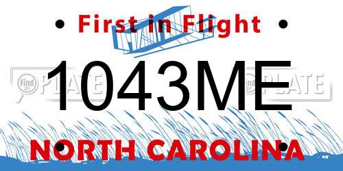 1043ME North Carolina License Plate