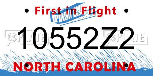 10552Z2 North Carolina License Plate