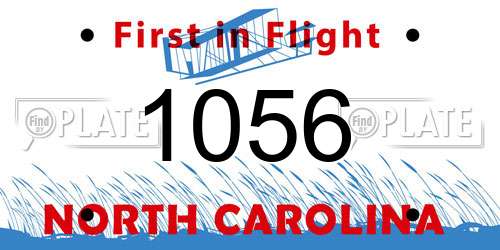 1056 North Carolina License Plate