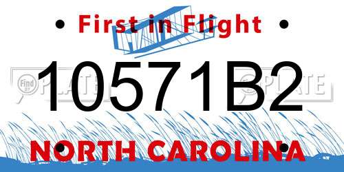 10571B2 North Carolina License Plate