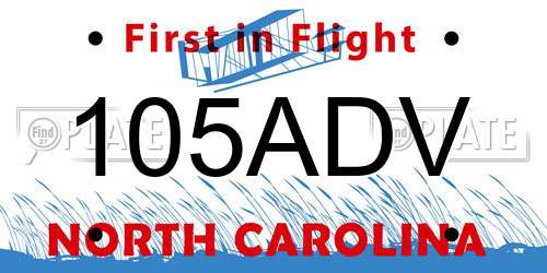 105ADV North Carolina License Plate