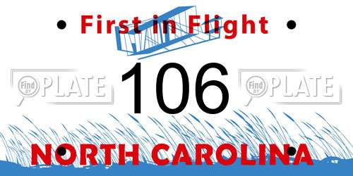 106 North Carolina License Plate