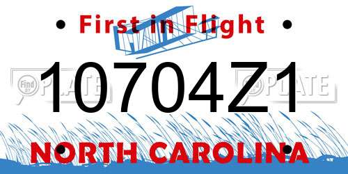 10704Z1 North Carolina License Plate