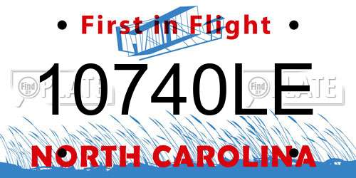 10740LE North Carolina License Plate
