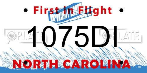 1075DI North Carolina License Plate