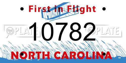 10782 North Carolina License Plate