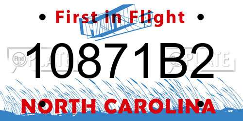 10871B2 North Carolina License Plate