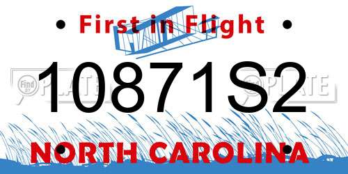 10871S2 North Carolina License Plate