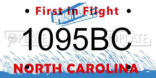 1095BC North Carolina License Plate