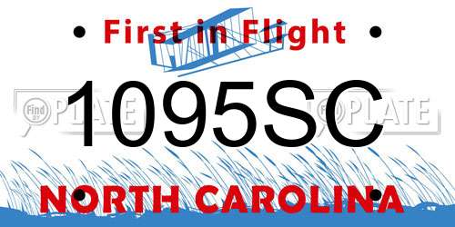 1095SC North Carolina License Plate