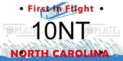 10NT North Carolina License Plate