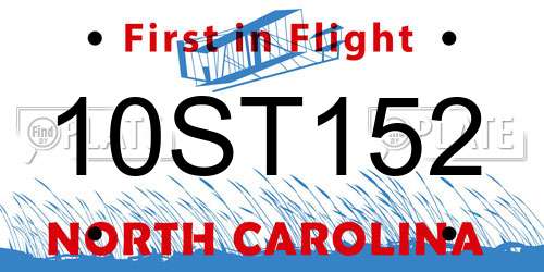 10ST152 North Carolina License Plate