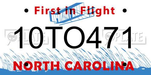 10TO471 North Carolina License Plate